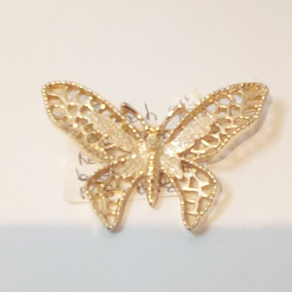 Beautiful Sarah Cov. Butterfly brooch goldtone - Picture 1 of 4